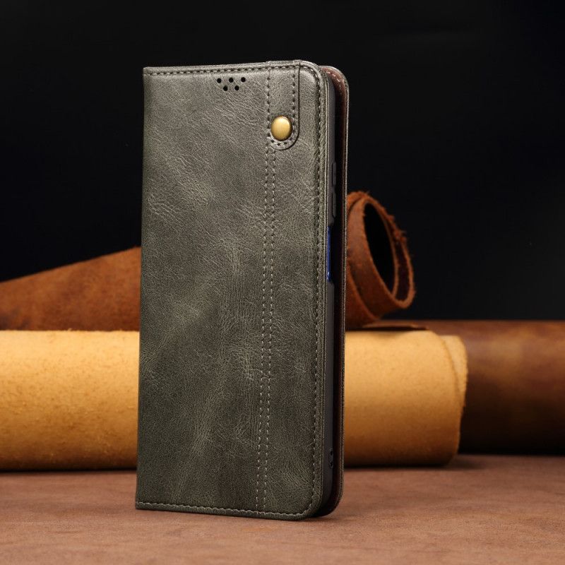 Flip Cover Moto E20 / E30 / E40 Simili Cuir Ciré