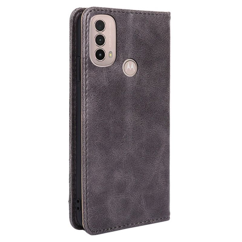 Flip Cover Moto E20 / E30 / E40 Style Cuir Rivet