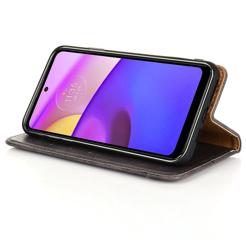 Flip Cover Moto E20 / E30 / E40 Style Cuir Rivet