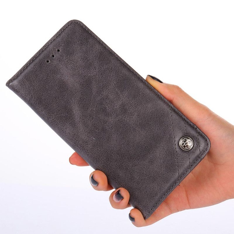 Flip Cover Moto E20 / E30 / E40 Style Cuir Rivet