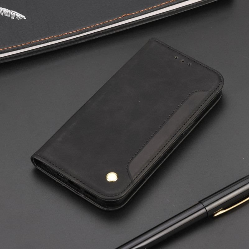 Flip Cover Moto E40 / E30 / E20 Effet Cuir Business Bicolore