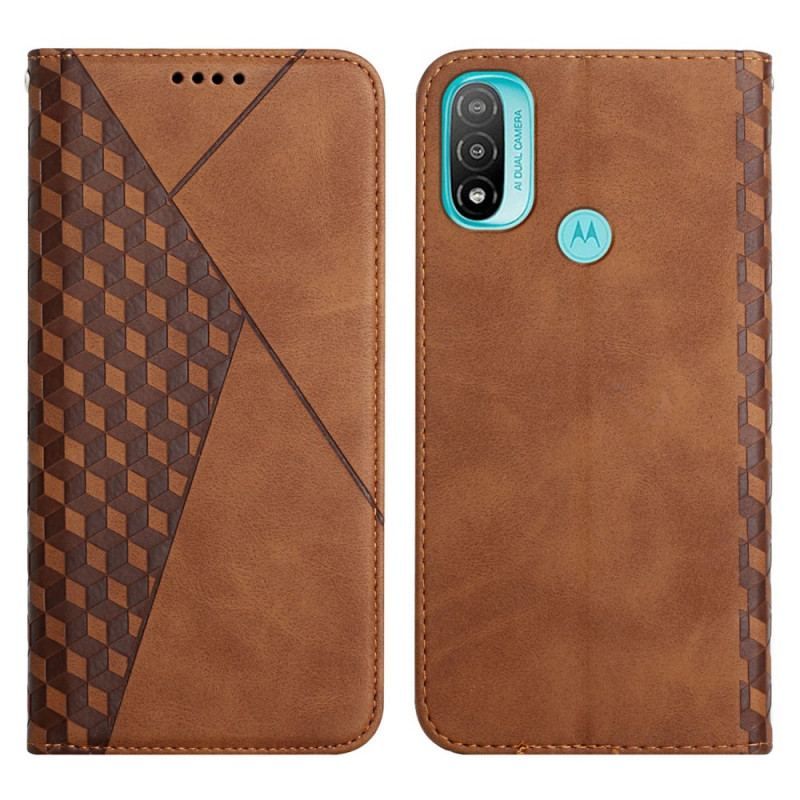 Flip Cover Moto E40 / E30 / E20 Effet Cuir Géo