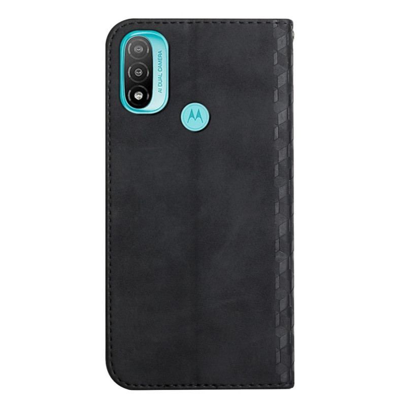 Flip Cover Moto E40 / E30 / E20 Effet Cuir Géo