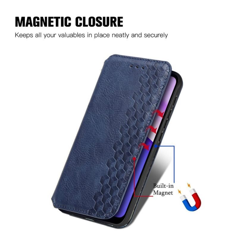 Flip Cover Moto E40 / E30 / E20 Effet Cuir Texture Diamant