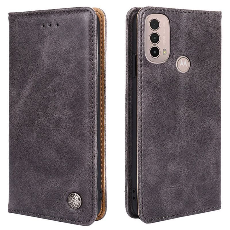 Flip Cover Moto E40 / E30 / E20 Style Cuir Rivet