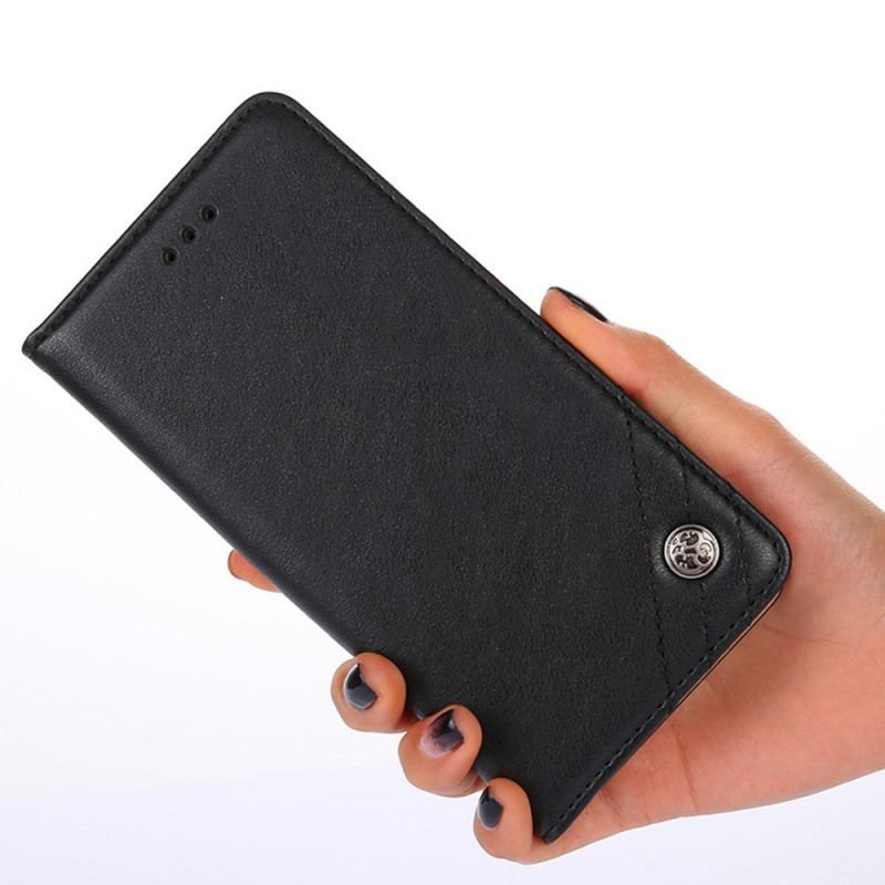 Flip Cover Moto E40 / E30 / E20 Style Cuir Rivet