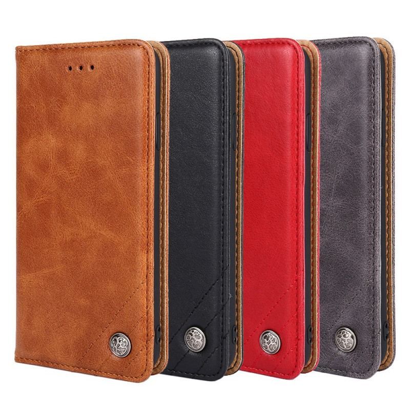 Flip Cover Moto E40 / E30 / E20 Style Cuir Rivet