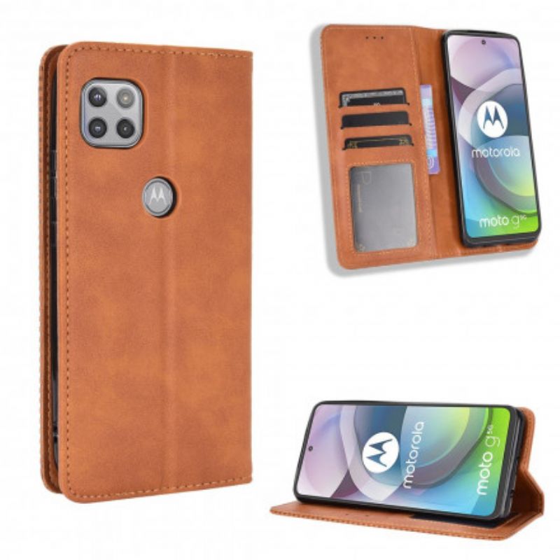 Flip Cover Moto G 5G Effet Cuir Vintage Stylisé