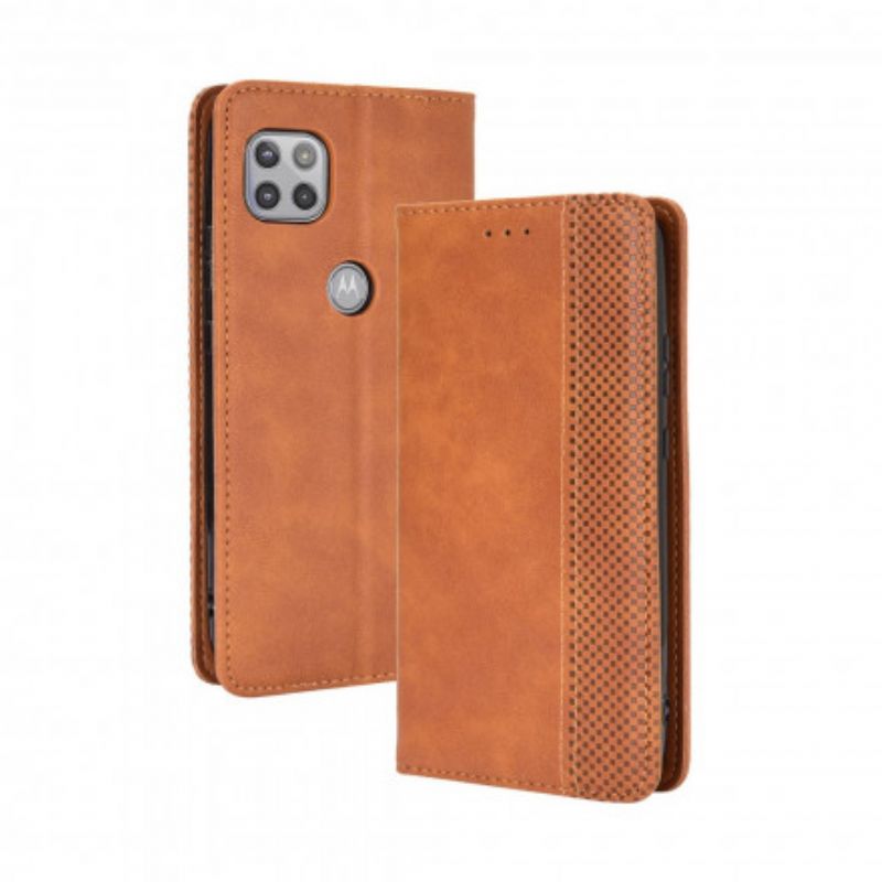 Flip Cover Moto G 5G Effet Cuir Vintage Stylisé