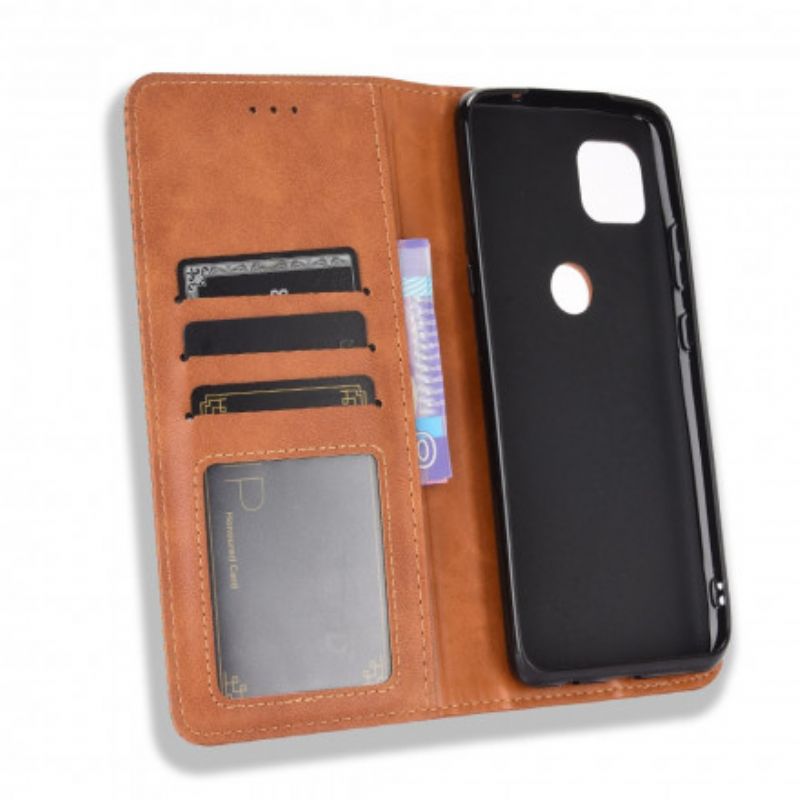 Flip Cover Moto G 5G Effet Cuir Vintage Stylisé