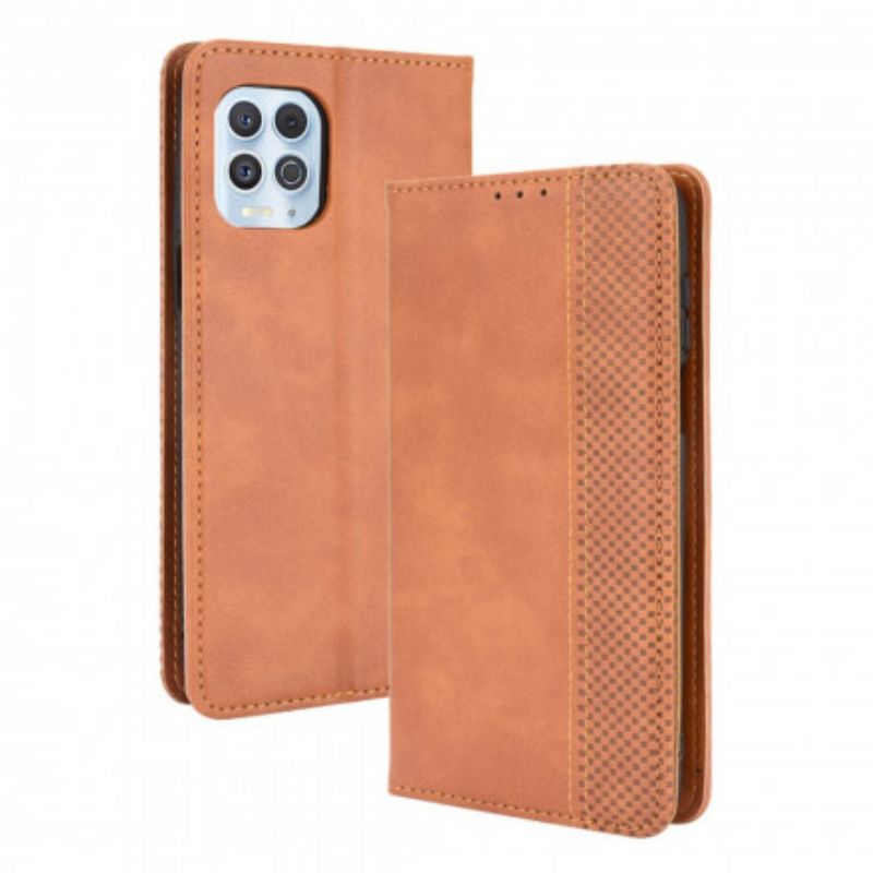 Flip Cover Moto G100 Effet Cuir Vintage Stylisé