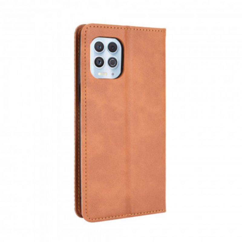 Flip Cover Moto G100 Effet Cuir Vintage Stylisé