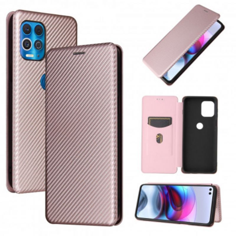 Flip Cover Moto G100 Silicone Carbone