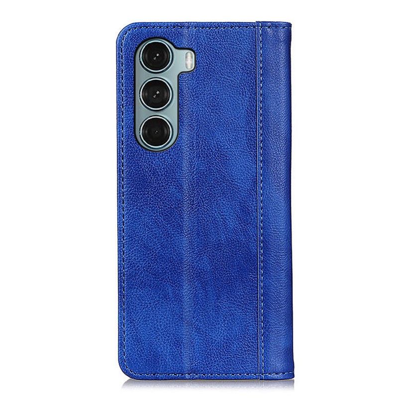 Flip Cover Moto G200 5G Version Cuir Litchi Fendu