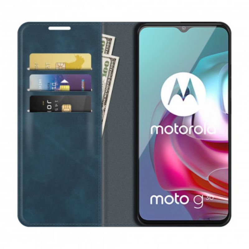 Flip Cover Moto G30 / G10 Effet Cuir Douceur Soie