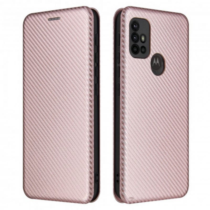 Flip Cover Moto G30 / G10 Silicone Carbone Coloré