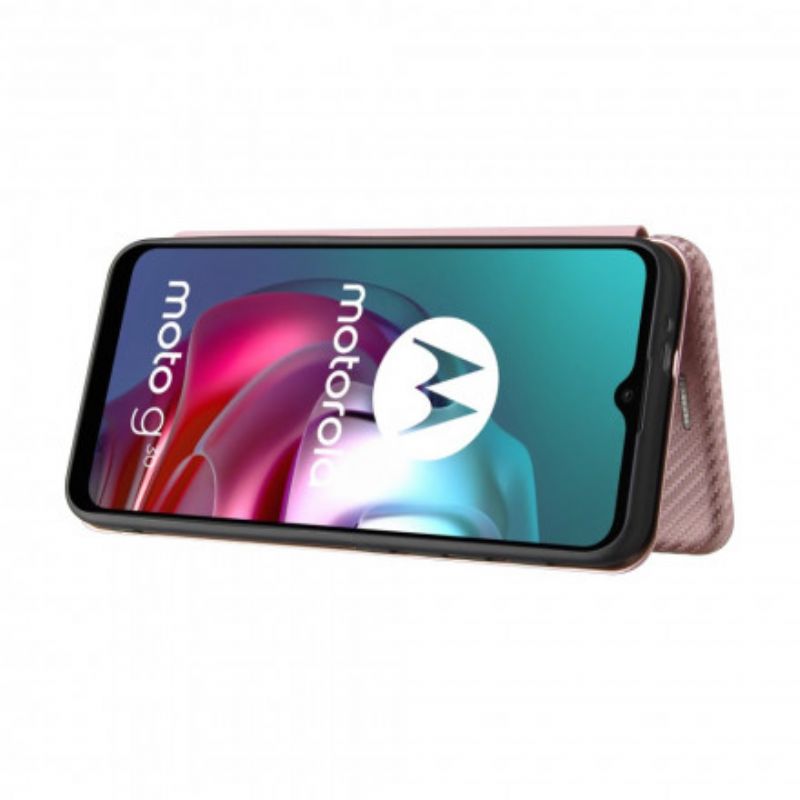 Flip Cover Moto G30 / G10 Silicone Carbone Coloré