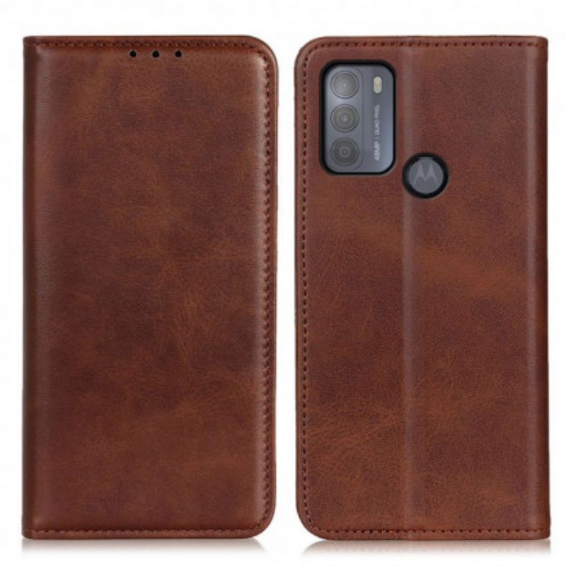 Flip Cover Moto G50 Cuir Fendu