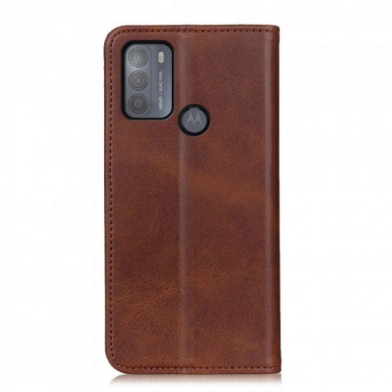 Flip Cover Moto G50 Cuir Fendu