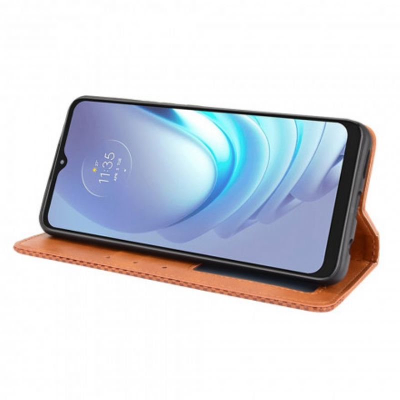 Flip Cover Moto G50 Effet Cuir Vintage Stylisé