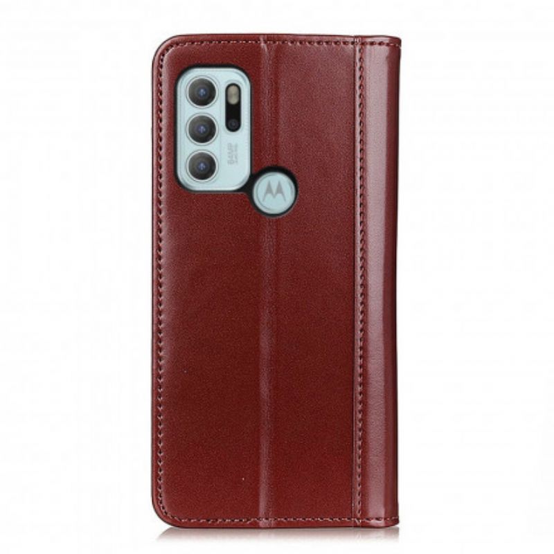 Flip Cover Moto G60S Cuir Fendu