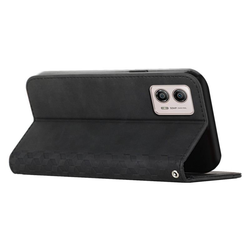 Flip Cover Moto G73 5G Style Cuir avec 3 Porte-Cartes