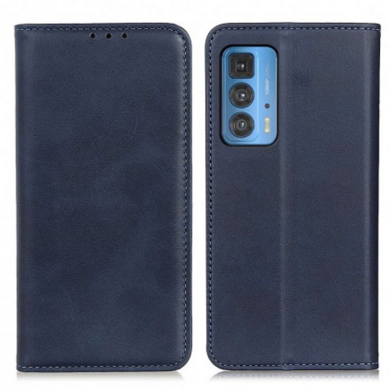 Flip Cover Motorola Edge 20 Pro Cuir Fendu Design