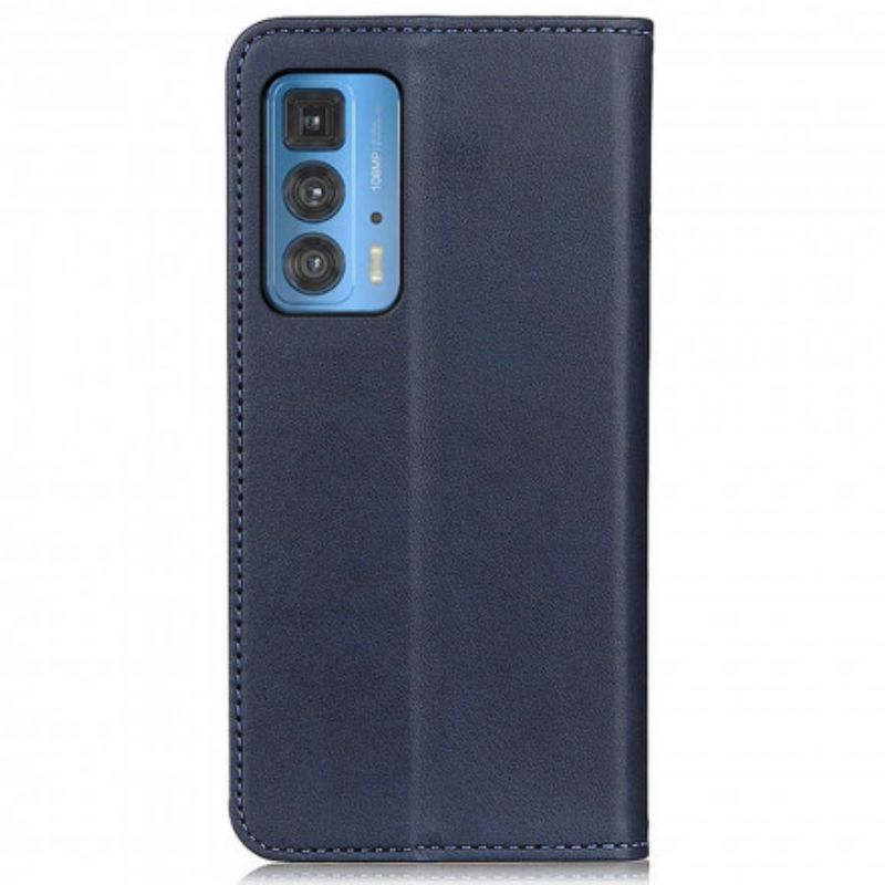 Flip Cover Motorola Edge 20 Pro Cuir Fendu Design