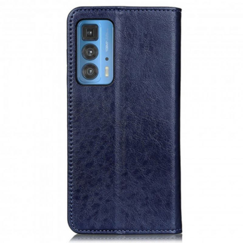 Flip Cover Motorola Edge 20 Pro Cuir Fendu Texturé