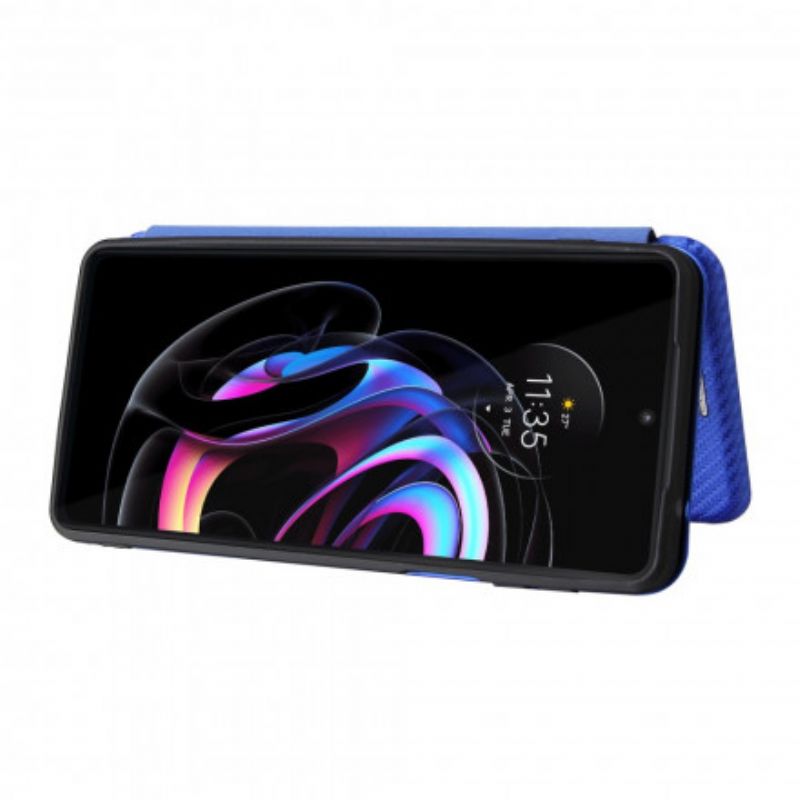 Flip Cover Motorola Edge 20 Pro Silicone Carbone Coloré