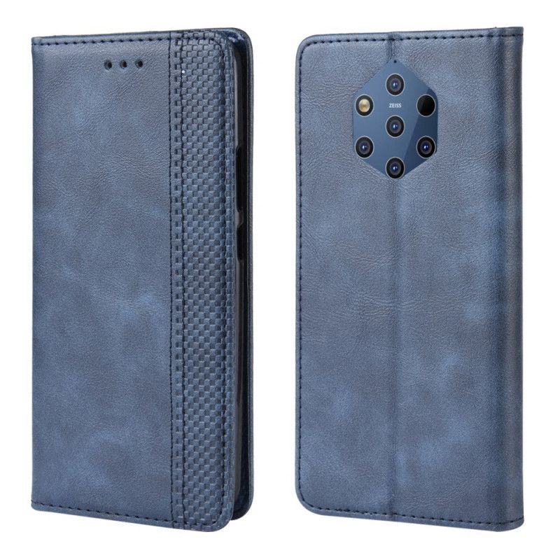 Flip Cover Nokia 9 Pureview Effet Cuir Vintage Stylisé