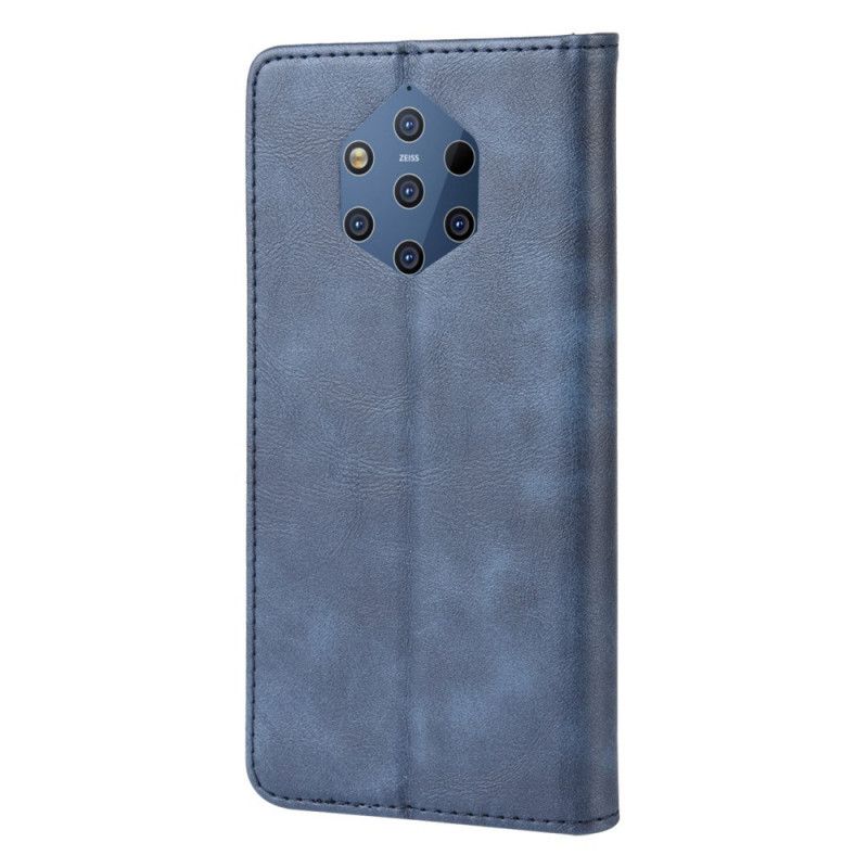 Flip Cover Nokia 9 Pureview Effet Cuir Vintage Stylisé