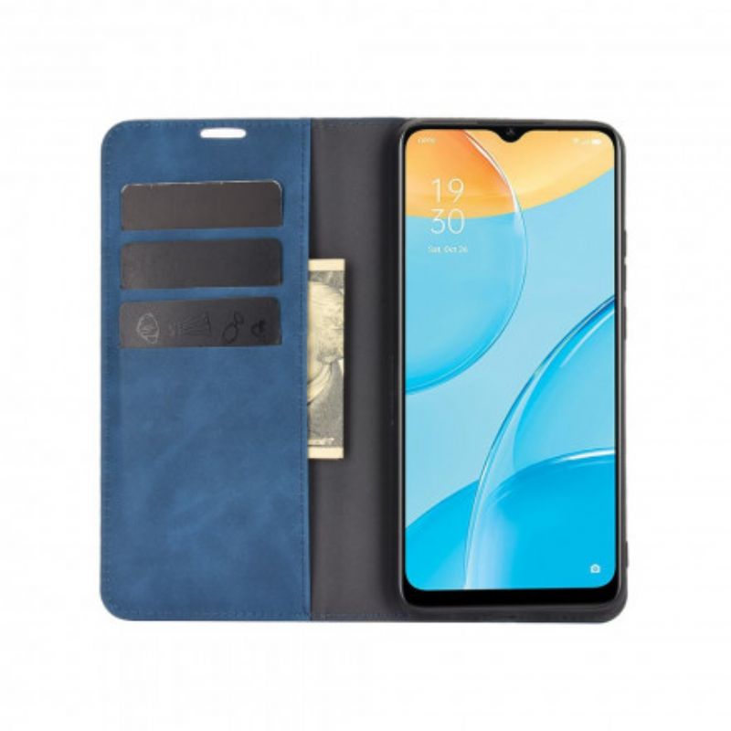 Flip Cover Oppo A15 Effet Cuir Douceur Soie