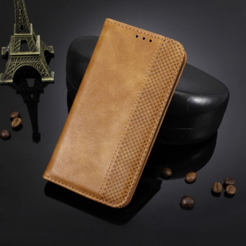 Flip Cover Oppo A15 Effet Cuir Vintage Stylisé