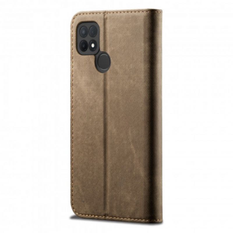 Flip Cover Oppo A15 Simili Cuir Texture Jeans