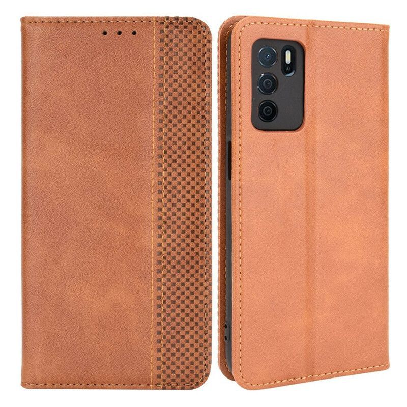 Flip Cover Oppo A16 / A16s Effet Cuir Vintage Stylisé