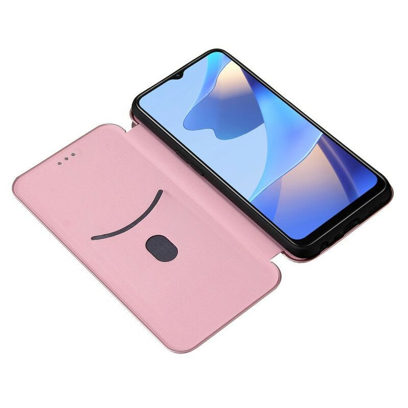 Flip Cover Oppo A16 / A16s Silicone Carbone Coloré