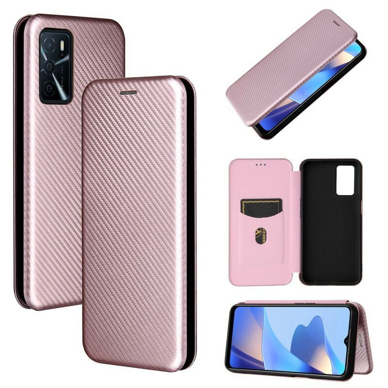 Flip Cover Oppo A16 / A16s Silicone Carbone Coloré