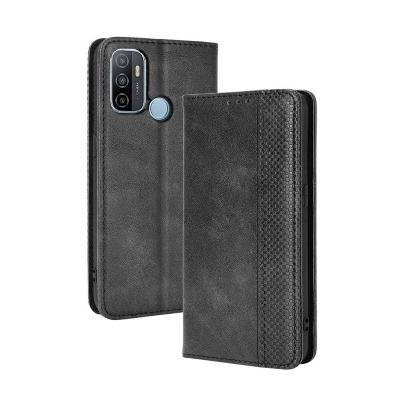 Flip Cover Oppo A53 / A53s Effet Cuir Vintage Stylisé