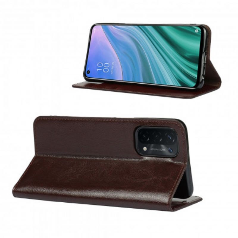 Flip Cover Oppo A54 5G / A74 5G Cuir Véritable