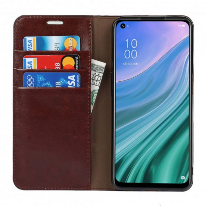 Flip Cover Oppo A54 5G / A74 5G Cuir Véritable