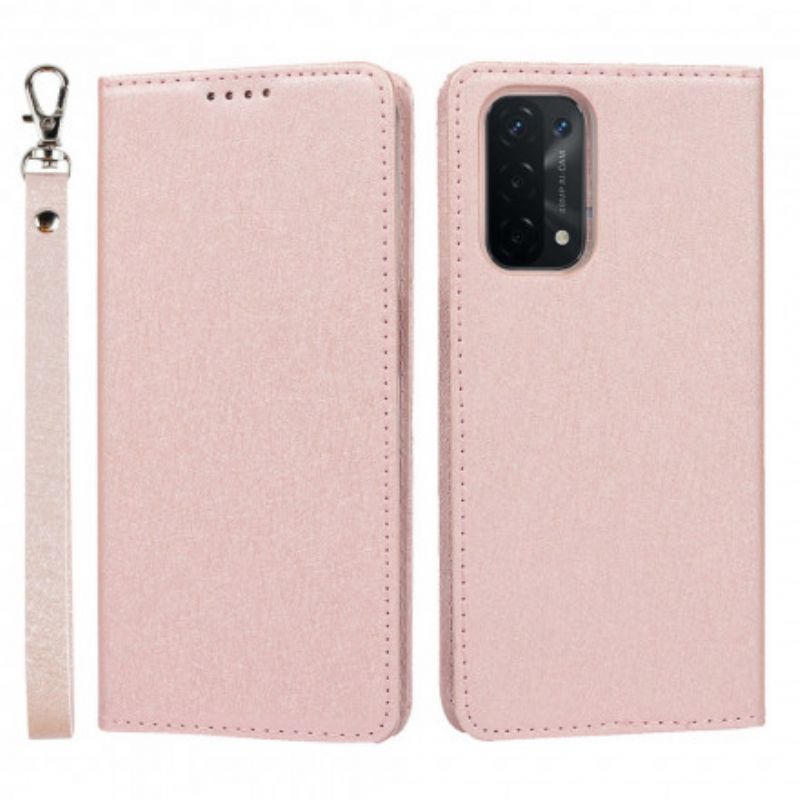 Flip Cover Oppo A54 5G / A74 5G Style Cuir Douceur Avec Lanière