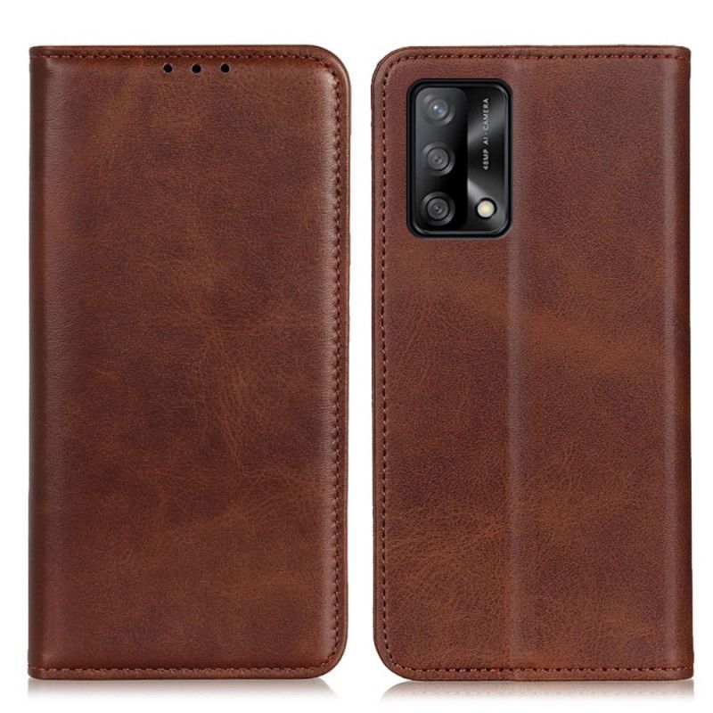 Flip Cover Oppo A74 4G Cuir Fendu Élégance