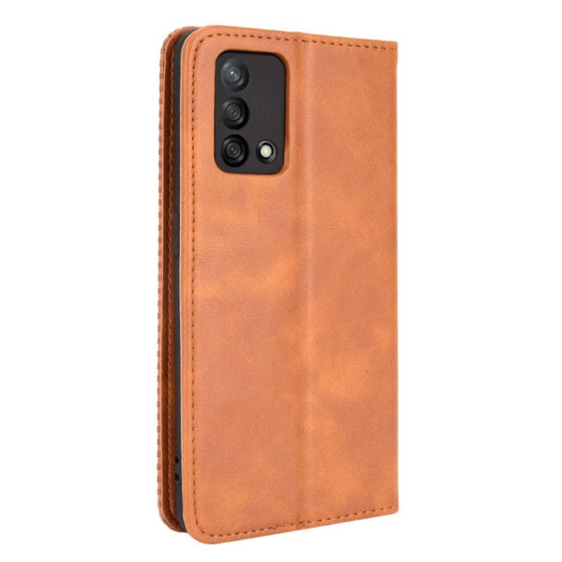 Flip Cover Oppo A74 4G Effet Cuir Vintage Stylisé