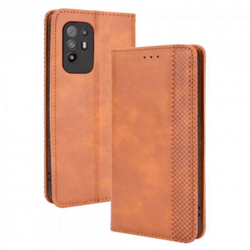 Flip Cover Oppo A94 5G Effet Cuir Vintage Stylisé