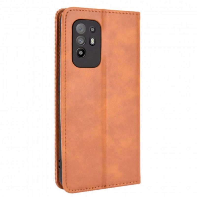 Flip Cover Oppo A94 5G Effet Cuir Vintage Stylisé