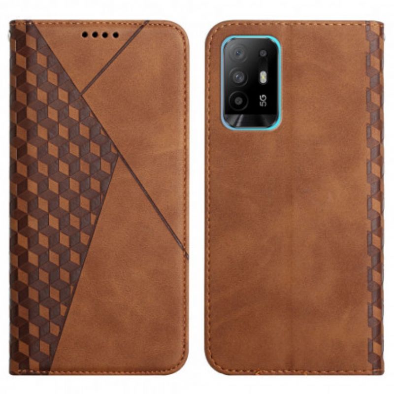 Flip Cover Oppo A94 5G Skin-touch Style Cubique