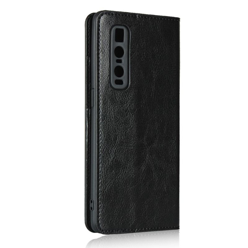 Flip Cover Oppo Find X2 Pro Cuir Véritable