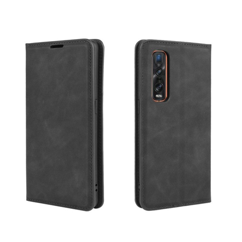 Flip Cover Oppo Find X2 Pro Effet Cuir Douceur