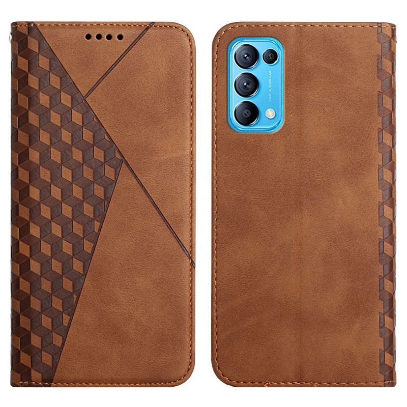 Flip Cover Oppo Find X3 Lite Effet Cuir Géo